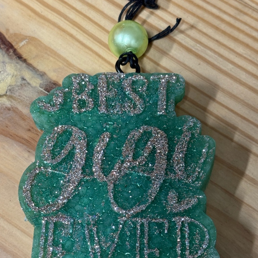 Green Glitter 'Best Gigi Ever' Car Freshie (Cheers Scent)